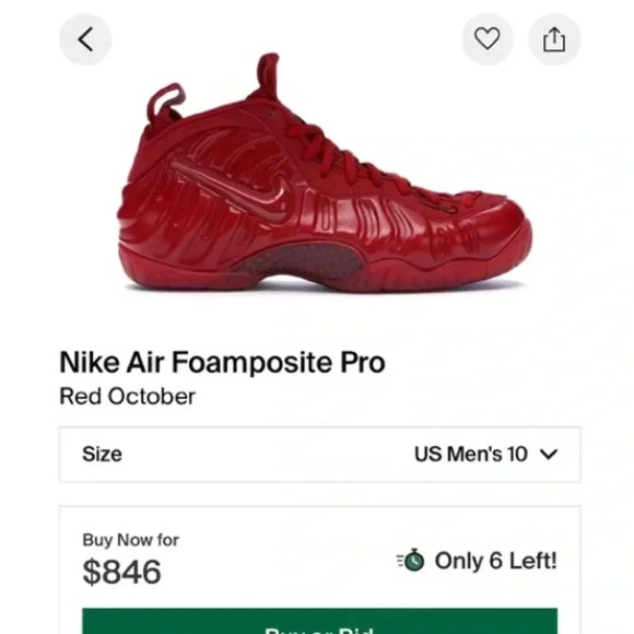 Nike Air Foamposite men 7.5  or women 9, Pro Gym Red October - Picture 1 of 13